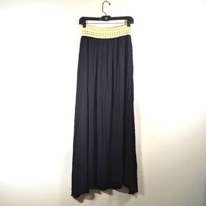 Very J Black Maxi Skirt Crochet High Rise Waist M